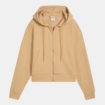 PUMA Women's HER Comfort Full-Zip Hoodie Beige PUMA Women's HER Comfort Full-Zip Hoodie Beige