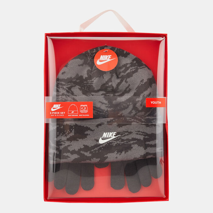 Nike Kids' Beanie & Gloves Set Black Nike Kids' Beanie & Gloves Set Black image number 3