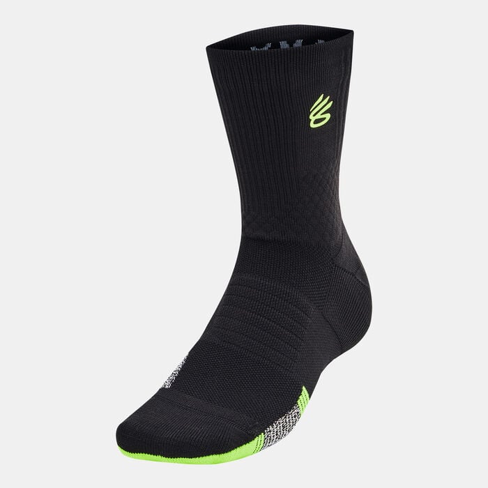 Under Armour Curry ArmourDry Playmaker Crew Socks (1 Pair) Black Under Armour Curry ArmourDry Playmaker Crew Socks (1 Pair) Black image number 0