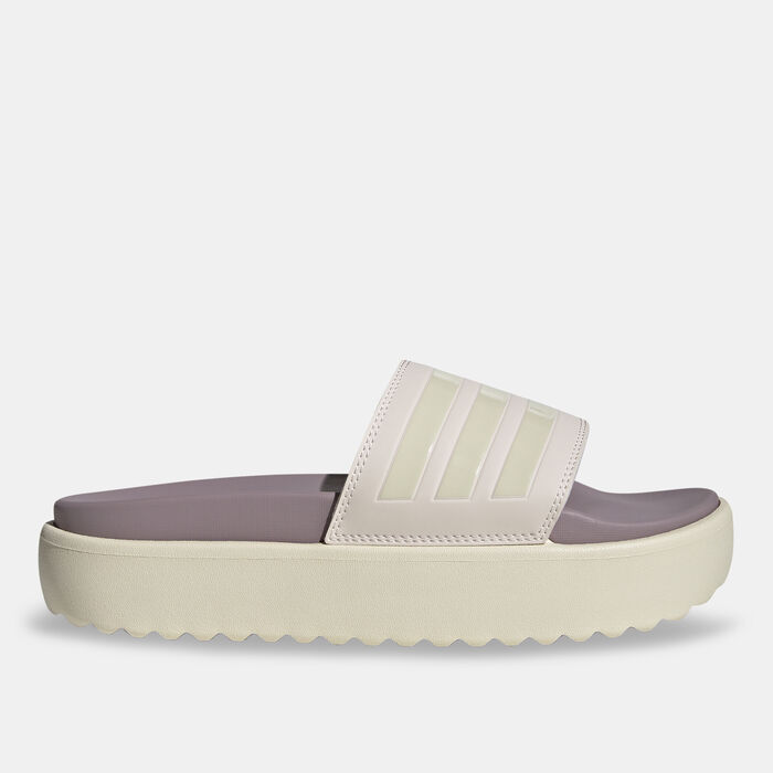 adidas Women's Adilette Platform Slides Beige image number 1