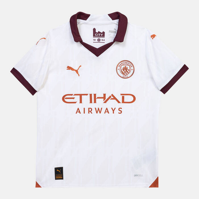 PUMA Kids' Manchester City F.C. Away Jersey - 2023/24 White PUMA Kids' Manchester City F.C. Away Jersey - 2023/24 White image number 0