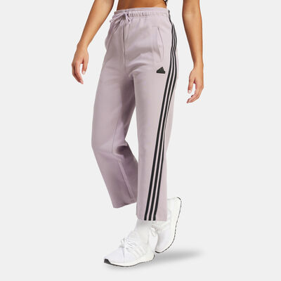 adidas Women's Future Icons 3-Stripes Open Hem Pants Purple