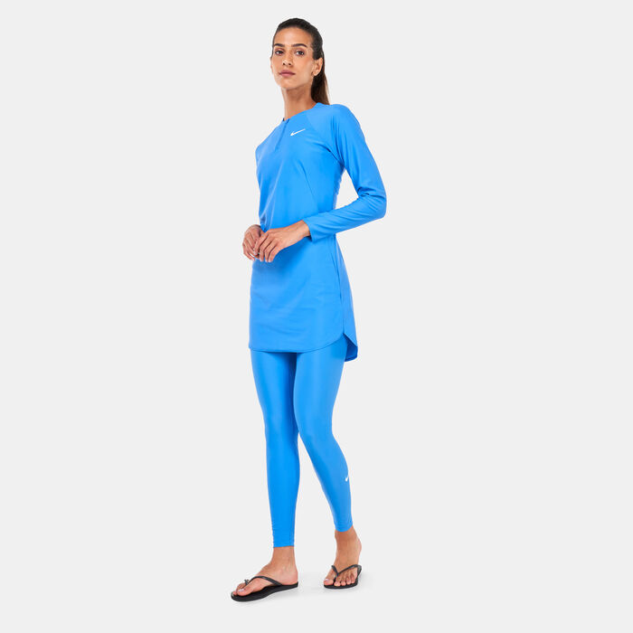 Nike Swim Women's Slim Fit Swimming Leggings Blue image number 2