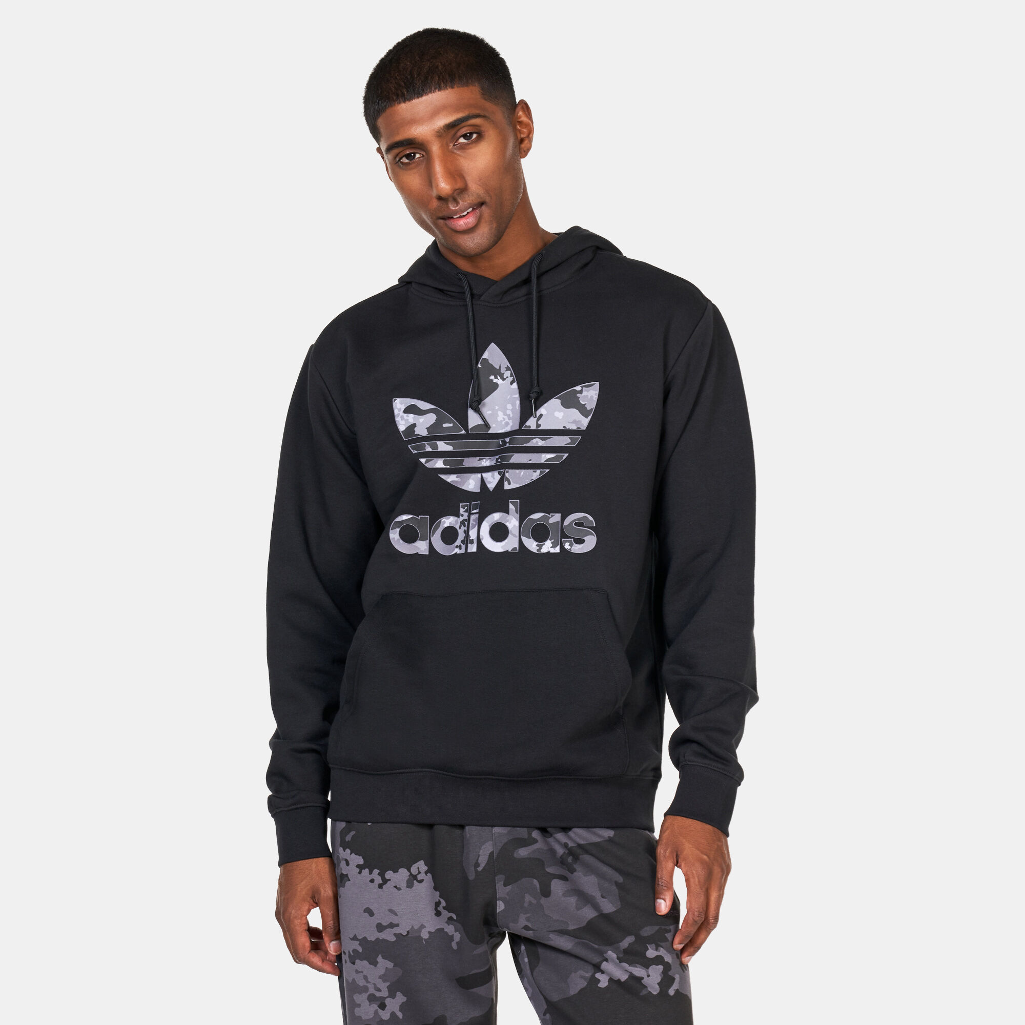 Camo trefoil hoodie hotsell