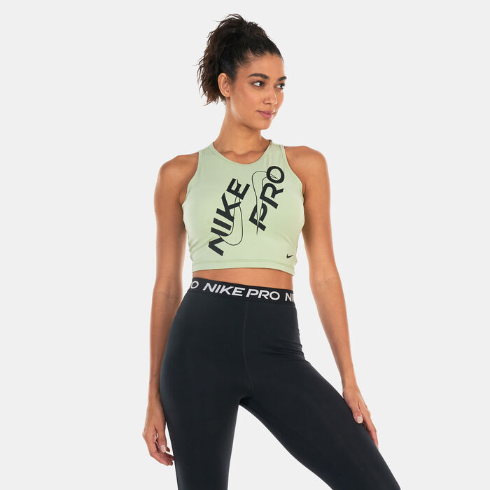 Nike Women's Dri-FIT Graphic Crop Tank Top Green image number 0