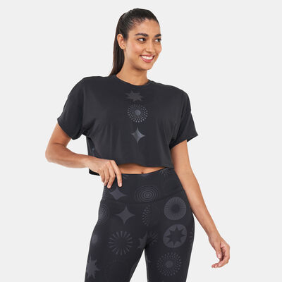 adidas Women's Train Icons Print T-Shirt Black