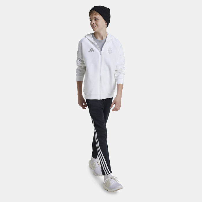 adidas Kids' Real Madrid Anthem Football Jacket White adidas Kids' Real Madrid Anthem Football Jacket White image number 2