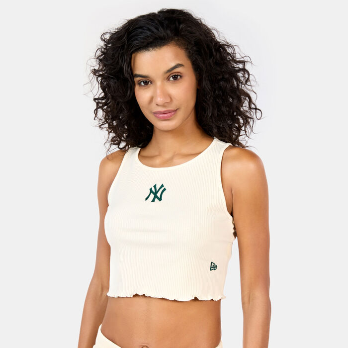 New Era Women's MLB New York Yankees Crop Top Beige New Era Women's MLB New York Yankees Crop Top Beige image number 1