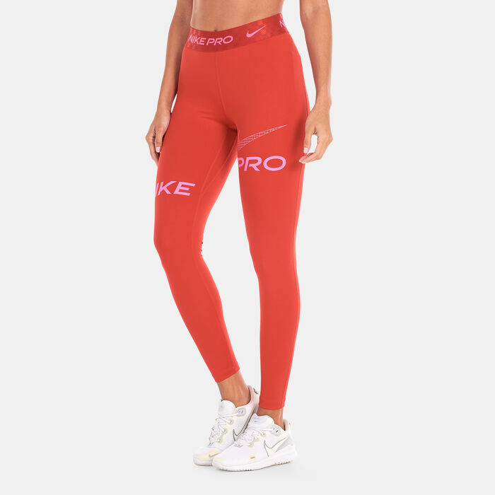 Buy Nike Women's Pro Full-Length Graphic Training Leggings Red in