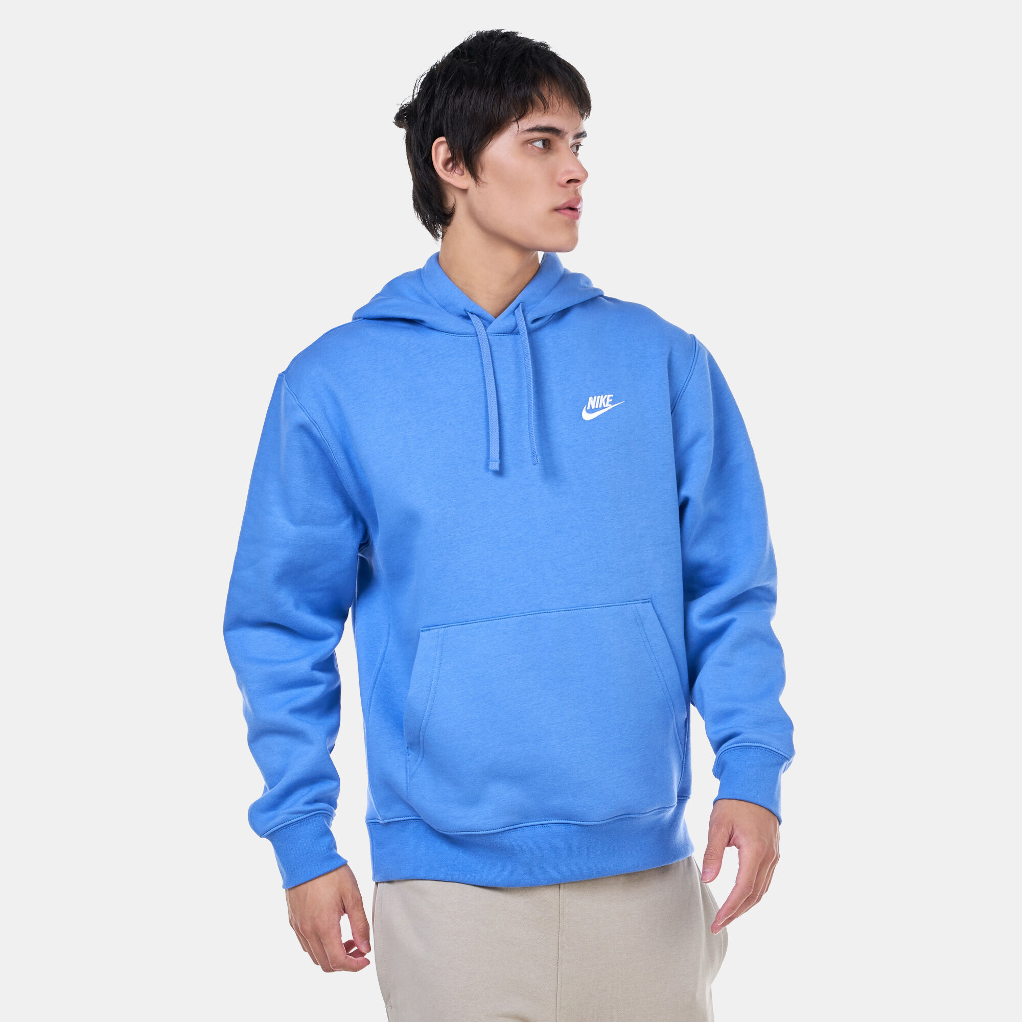 Nike sportswear club fleece pullover hoodie blu shop