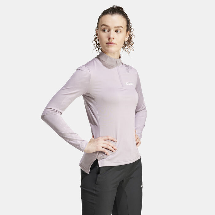 adidas Women's Terrex Multi Half-Zip Hiking Top yellow image number 2