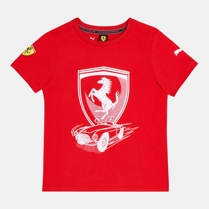 PUMA Kids' Ferrari Race Big Shield Tonal T-Shirt (Older Kids) Pink PUMA Kids' Ferrari Race Big Shield Tonal T-Shirt (Older Kids) Pink image number 0