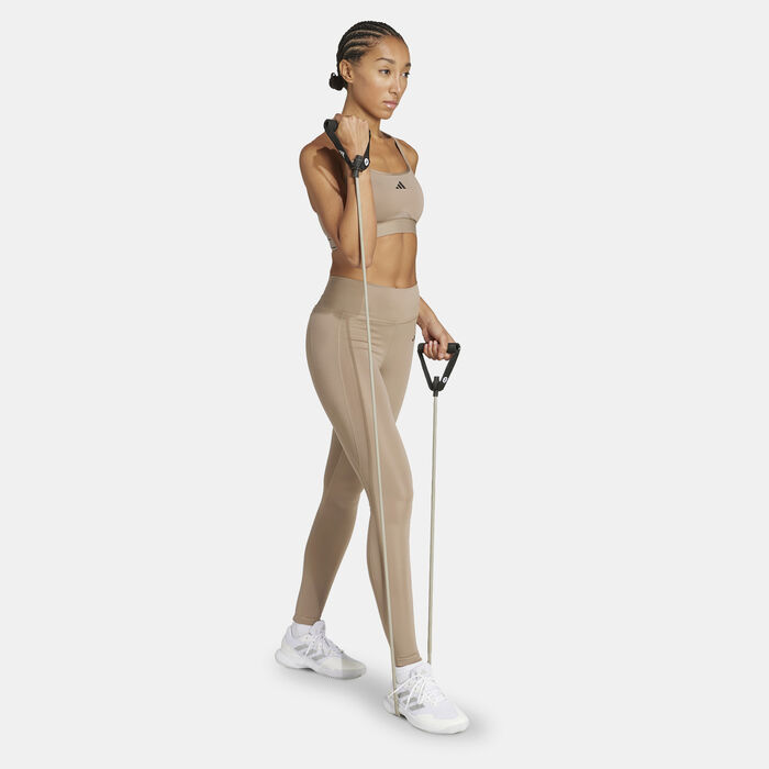 adidas Women's Powerimpact Medium-Support Training Sports Bra Brown image number 2