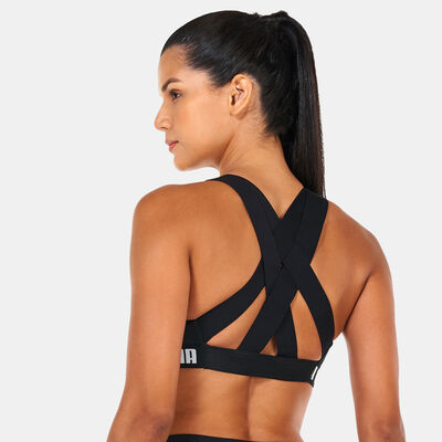 PUMA Women's Feel It Mid Impact Sports Bra Black