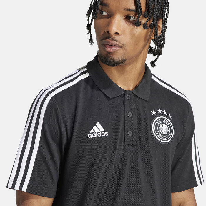 adidas Men's Germany DNA 3-Stripes Polo Shirt Black image number 3