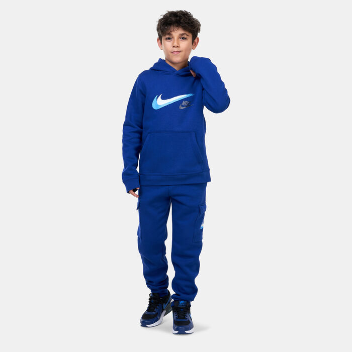 Nike Kids' Sportswear Fleece Graphic Cargo Trousers Blue image number 2