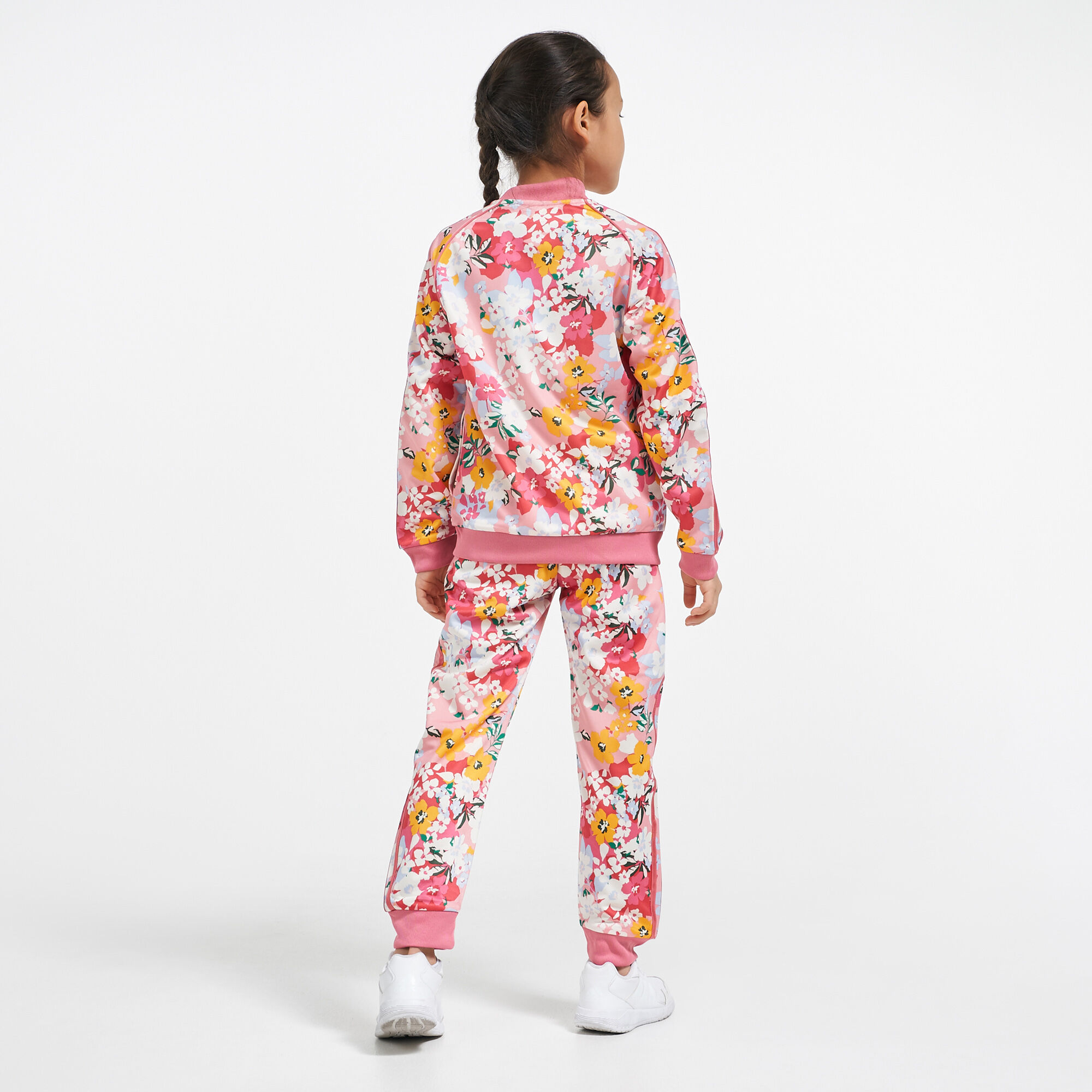 Adidas floral tracksuit kids hot sale