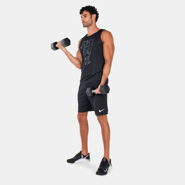 Nike Men's Dri-FIT Knit Camo Training Shorts Black image number 2