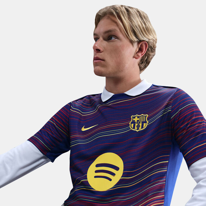 Nike Men's FC Barcelona Academy Pro Pre-Match Football Top Blue Nike Men's FC Barcelona Academy Pro Pre-Match Football Top Blue image number 4