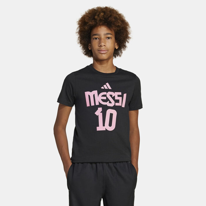 adidas Kids' Messi Name and Number Graphic T-Shirt Black adidas Kids' Messi Name and Number Graphic T-Shirt Black image number 0