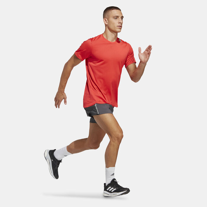 adidas Men's Designed 4 Running T-Shirt Red image number 2