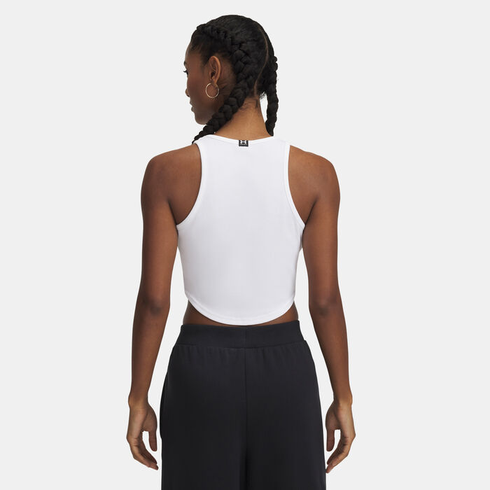 Under Armour Women's Rival Rib Tank Top White Under Armour Women's Rival Rib Tank Top White image number 1