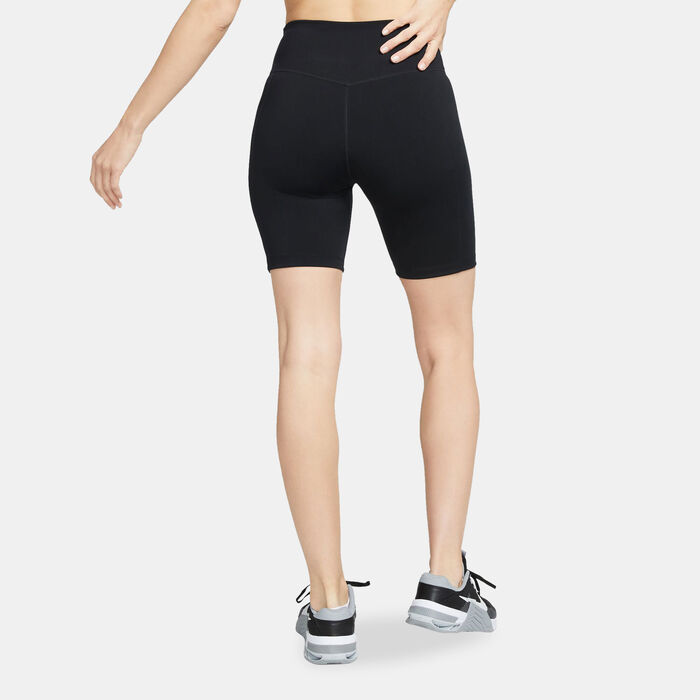 Nike Women's One Leak Protection: Period Mid-Rise Biker Shorts Black image number 1