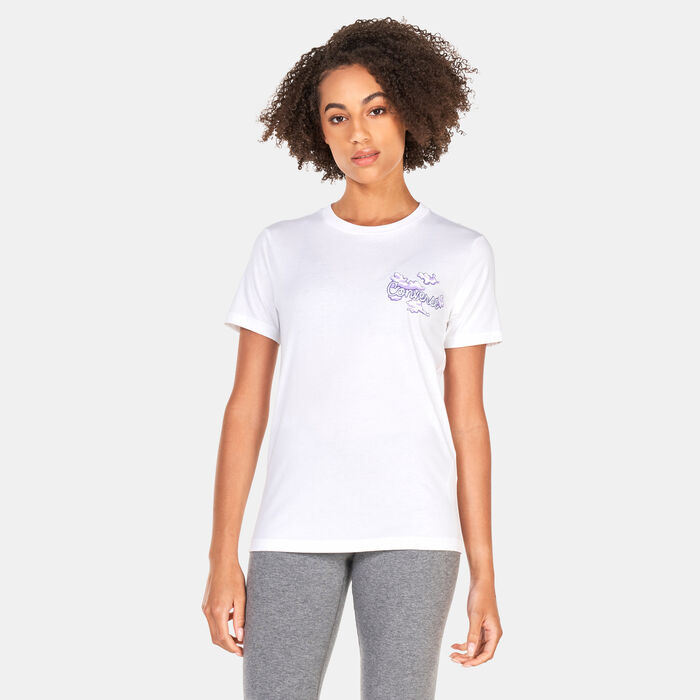 Converse Womens Seasonal Graphic Word Art T-Shirt White image number 0