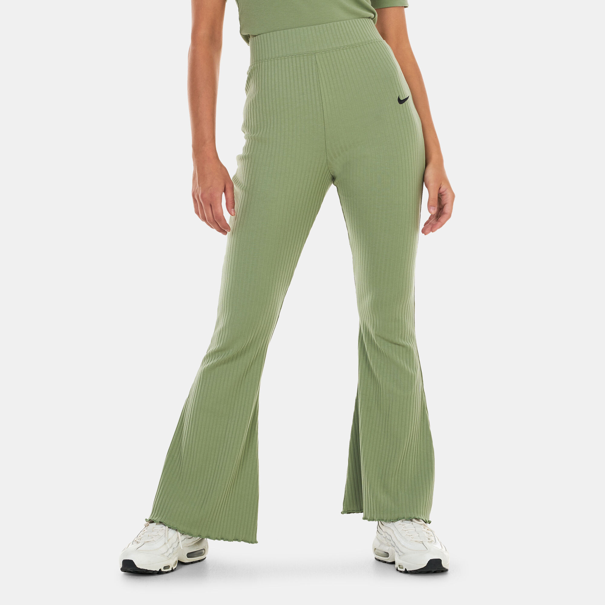 Buy Nike Women's Sportswear High-Waisted Ribbed Jersey Pants Green in KSA  -SSS