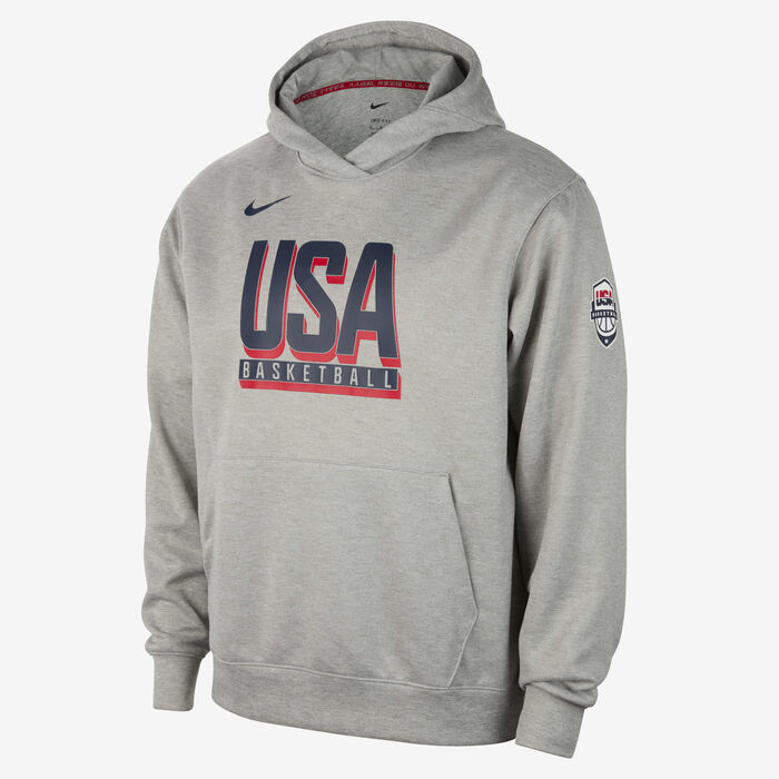 Nike Men's USA Practice Basketball Fleece Hoodie Grey Nike Men's USA Practice Basketball Fleece Hoodie Grey image number 0
