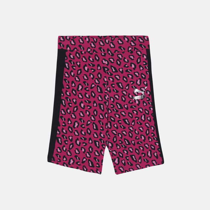 PUMA Kids' Classics Summer Roar Allover Print Bike Shorts Purple PUMA Kids' Classics Summer Roar Allover Print Bike Shorts Purple image number 0