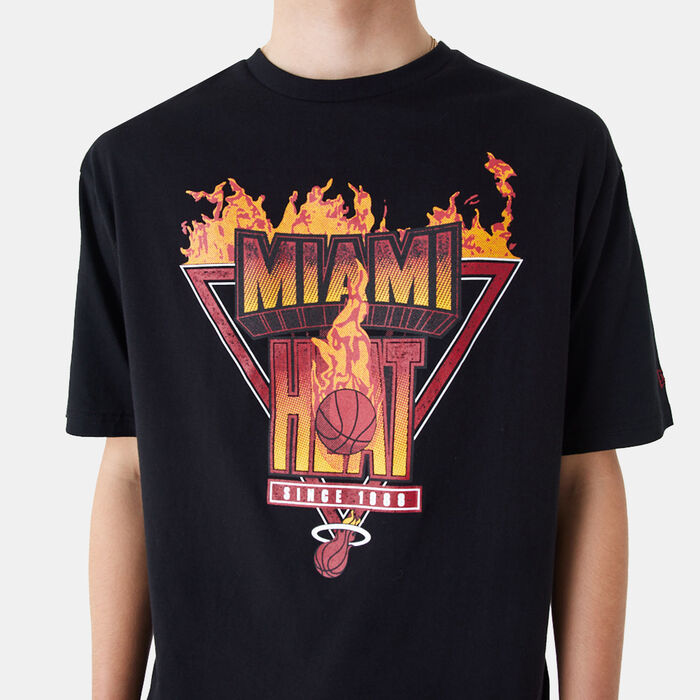 New Era Men's NBA Miami Heat Flame Graphic T-Shirt Black New Era Men's NBA Miami Heat Flame Graphic T-Shirt Black image number 4
