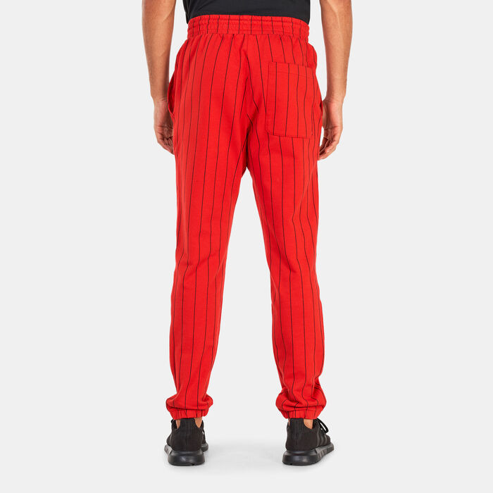adidas Men's Pinstripe Fleece Pants Red adidas Men's Pinstripe Fleece Pants Red image number 1
