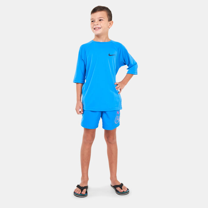 Nike Swim Kids' Short Sleeve Hydroguard Blue Nike Swim Kids' Short Sleeve Hydroguard Blue image number 2