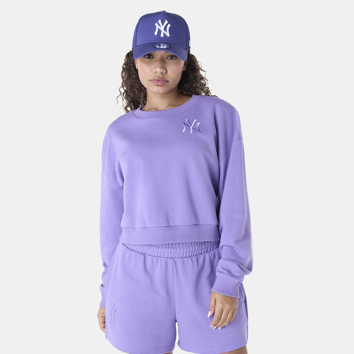 New Era Women's MLB New York Yankees League Essential Sweatshirt Purple New Era Women's MLB New York Yankees League Essential Sweatshirt Purple image number 0