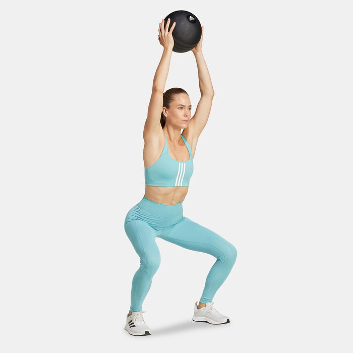 adidas Women's Optime Full-Length Training Leggings Green adidas Women's Optime Full-Length Training Leggings Green image number 2
