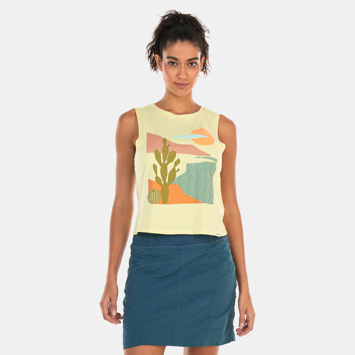 prAna Women's Organic Graphic Tank Top Green image number 0