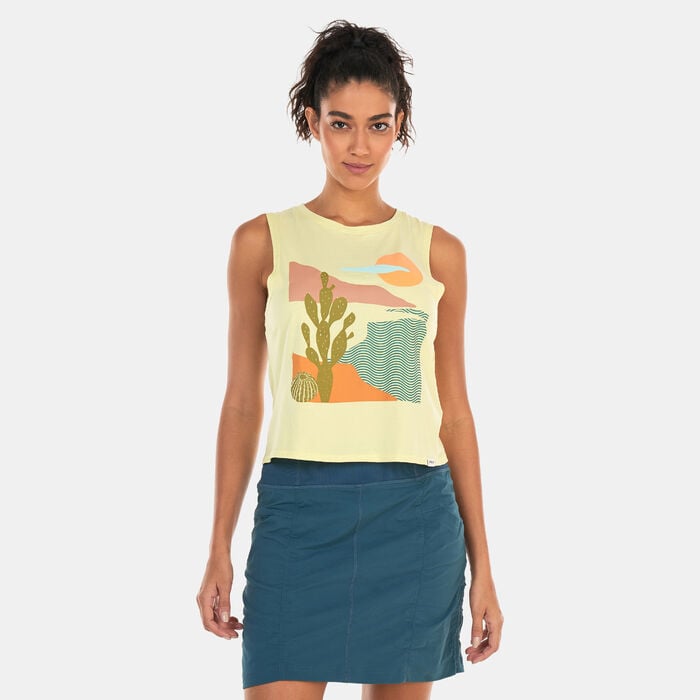 prAna Women's Organic Graphic Tank Top Green prAna Women's Organic Graphic Tank Top Green image number 0