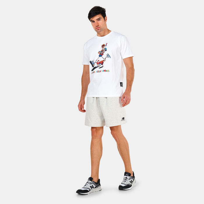 New Balance Men's Uni-ssentials French Terry Shorts White image number 2