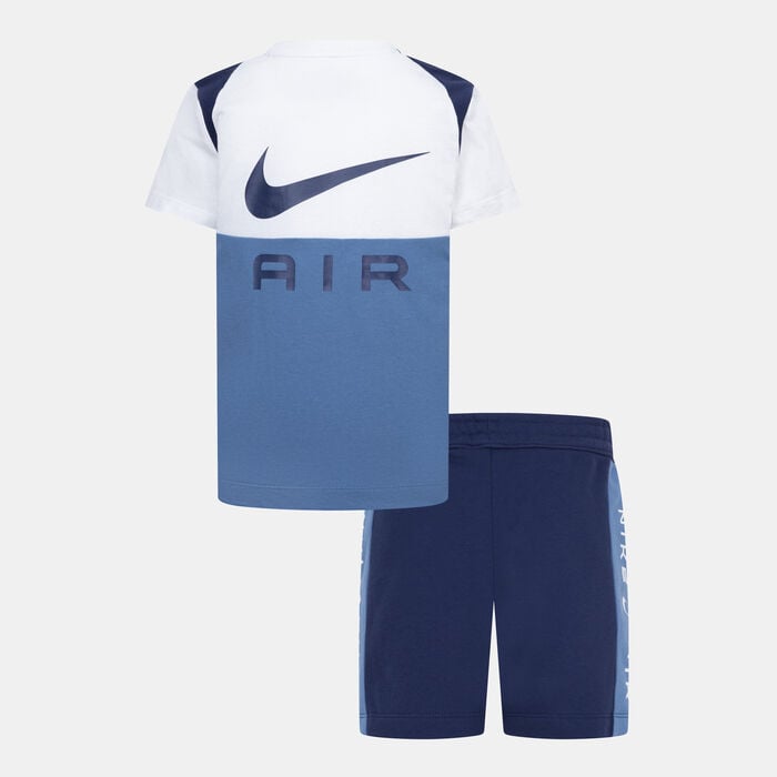 Nike Kids' Air Fleece T-Shirt and Shorts Set Blue Nike Kids' Air Fleece T-Shirt and Shorts Set Blue image number 1