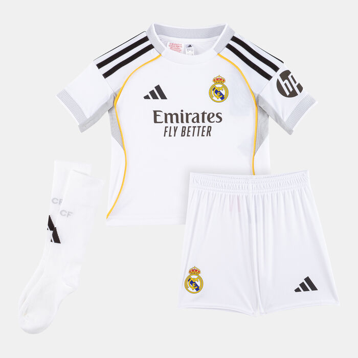 adidas Kids' Real Madrid 25/26 Home Replica Mini Football Kit White image number 0