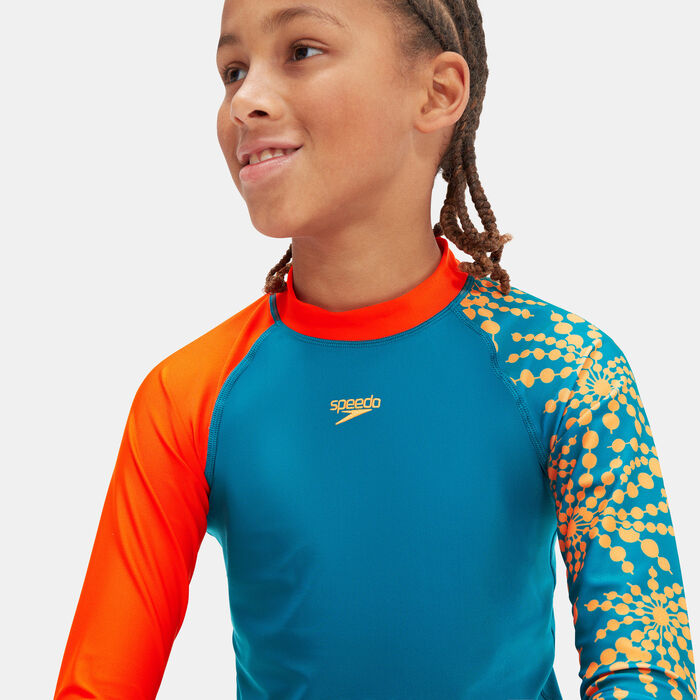 Kids Printed Long Sleeve Rashguard Green Speedo in KSA SSS