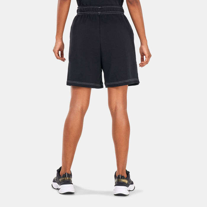 Nike Women's Sportswear Swoosh Fleece Shorts Black Nike Women's Sportswear Swoosh Fleece Shorts Black image number 1