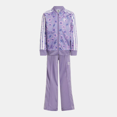adidas Originals Kids' Floral Tracksuit Purple adidas Originals Kids' Floral Tracksuit Purple