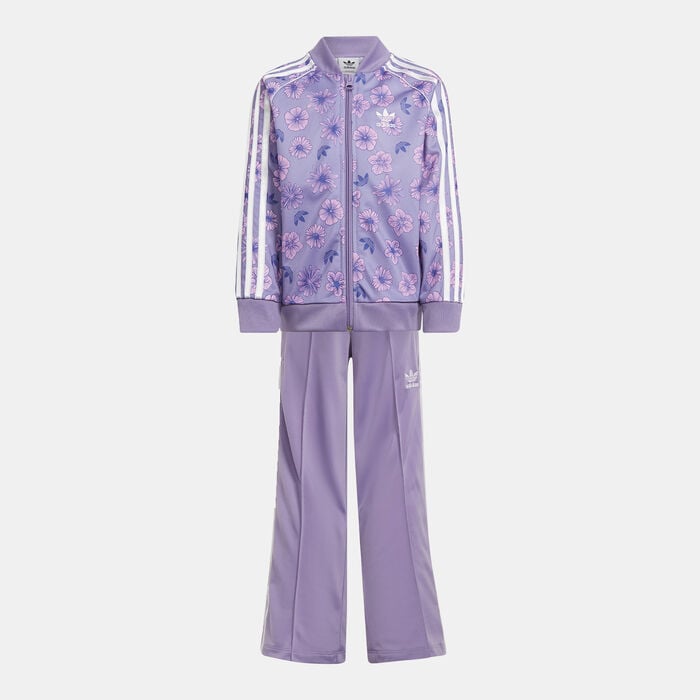 adidas Originals Kids' Floral Tracksuit Purple adidas Originals Kids' Floral Tracksuit Purple image number 0