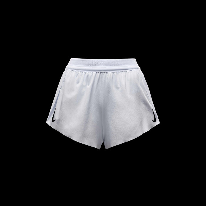 Nike Women's AeroSwift Dri-FIT ADV Mid-Rise Running Shorts White image number 5