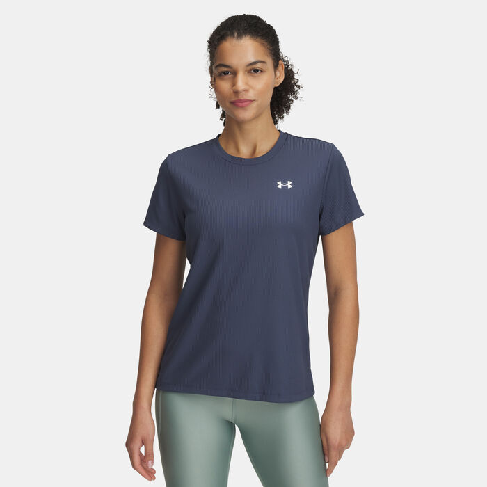 Under Armour Women's UA Tech Ribbed T-Shirt Grey Under Armour Women's UA Tech Ribbed T-Shirt Grey image number 0