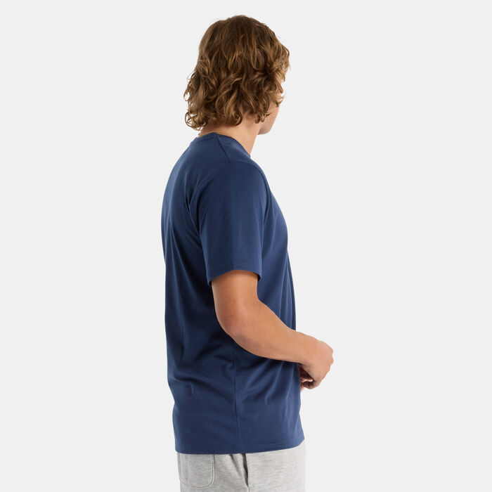 New Balance Men's Heathertech Logo T-Shirt Blue New Balance Men's Heathertech Logo T-Shirt Blue image number 2