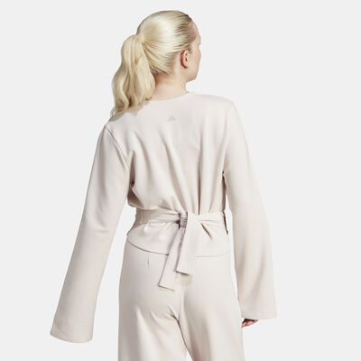 adidas Women's Yoga Cover-Up Training Top Beige adidas Women's Yoga Cover-Up Training Top Beige