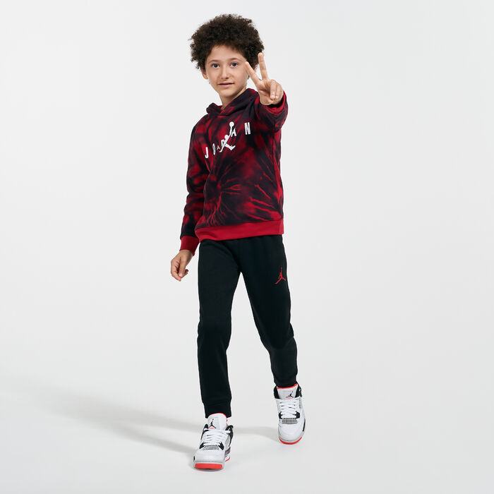 Jordan Kids' Air Jumpman AJ6 Tie-Dye Pullover Hoodie and Sweatpants Set Black Jordan Kids' Air Jumpman AJ6 Tie-Dye Pullover Hoodie and Sweatpants Set Black image number 2